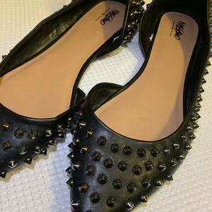 Black studded flats